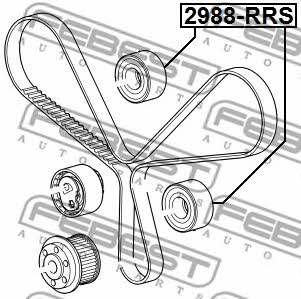 Timing belt tensioner pulley Febest 2988-RRS