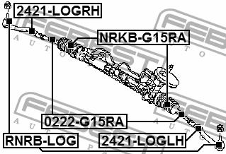 Inner Tie Rod Febest 0222-G15RA