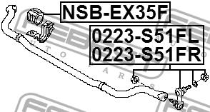 Febest Front stabilizer bar, right – price 65 PLN