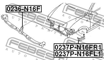 Febest Front bumper reinforcement – price 235 PLN