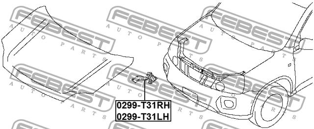 Hood hinge left Febest 0299-T31LH