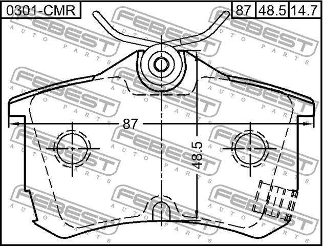 Febest 0301-CMR Brake Pad Set, disc brake 0301CMR