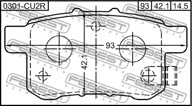 Febest 0301-CU2R Brake Pad Set, disc brake 0301CU2R