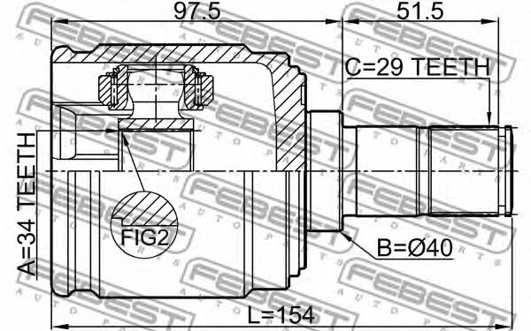 CV joint Febest 0311-CUMTLH
