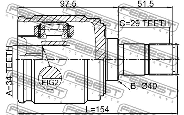 Febest CV joint – price [object Object] PLN
