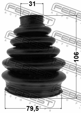 CV joint boot outer Febest 2117P-FOCII