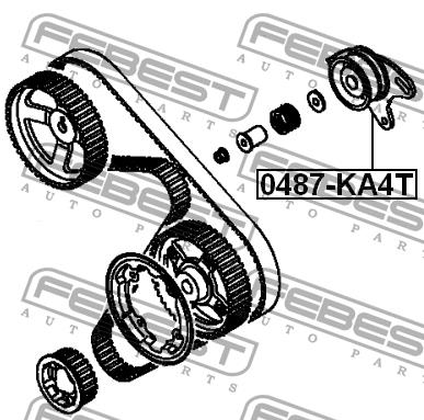 Timing belt tensioner pulley Febest 0487-KA4T