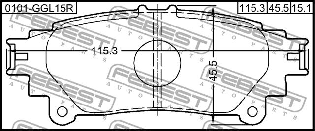 Febest 0101-GGL15R Rear disc brake pads, set 0101GGL15R