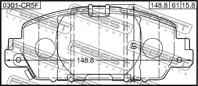 Febest 0301-CR5F Brake Pad Set, disc brake 0301CR5F