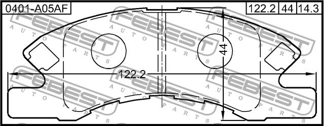 Febest 0401-A05AF Front disc brake pads, set 0401A05AF