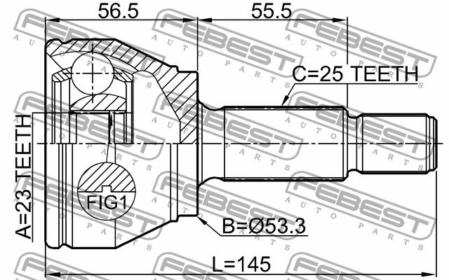 CV joint Febest 2110-FIEAT