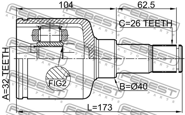 CV joint Febest 2111-CB4LH