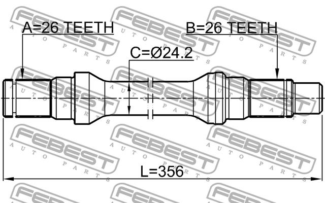 Left axle shaft Febest 2112-RANGELH