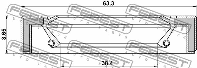 Shaft Seal, differential Febest 95GAS-40630909C