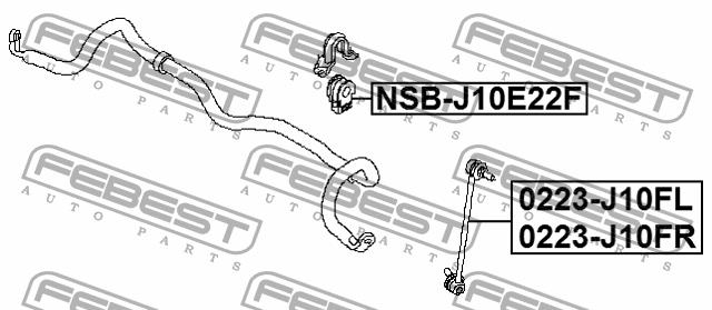 Front stabilizer bush Febest NSB-J10E22F
