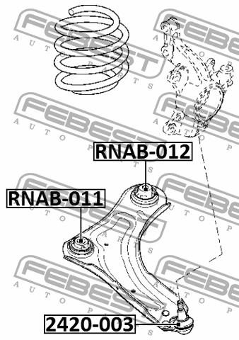 Silent block, front lower arm Febest RNAB-012