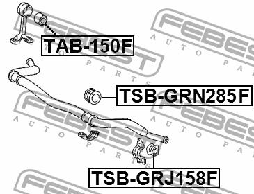 Front anti roll bar bush Febest TSB-GRN285F