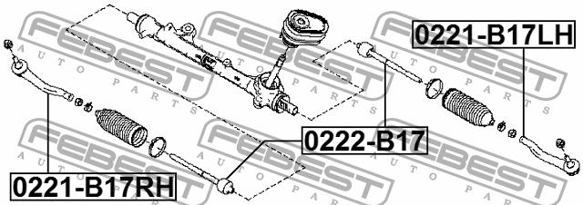 Right tie rod end Febest 0221-B17RH