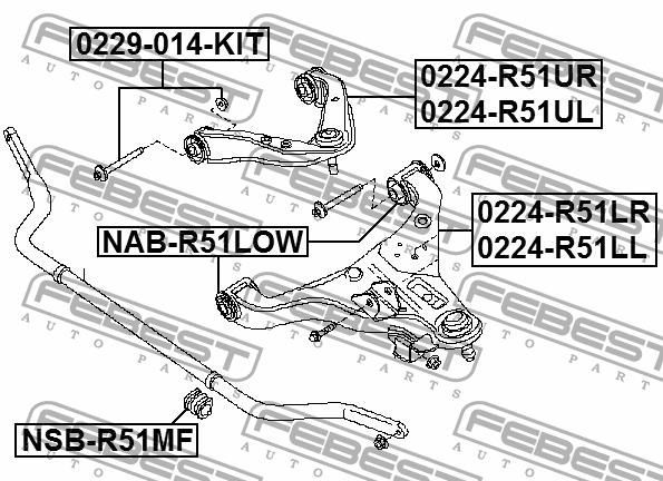 Eccentric bolt Febest 0229-014-KIT