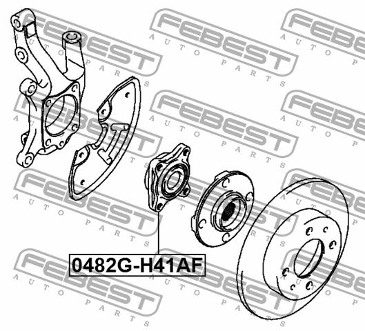 Wheel hub front Febest 0482G-H41AF