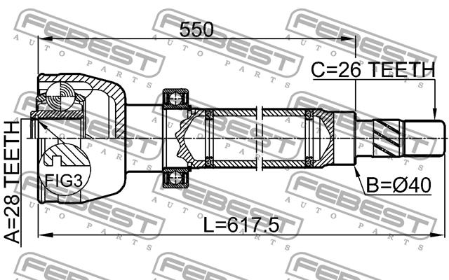 CV joint Febest 2111-CA1RH