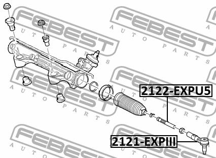 Inner Tie Rod Febest 2122-EXPU5