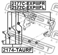 Bracket front right brake caliper Febest 2177C-EXPIIIFR