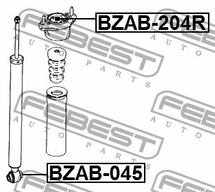 Silent block rear shock absorber support Febest BZAB-204R