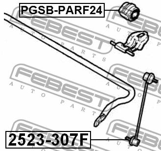 Front anti roll bar bush Febest PGSB-PARF24