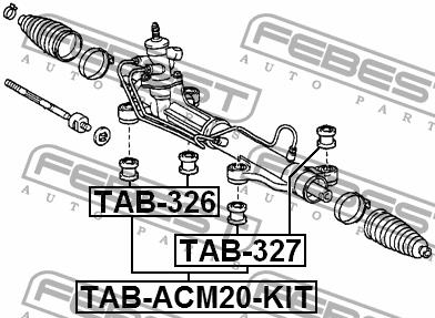 Silent block steering rack, kit Febest TAB-ACM20-KIT