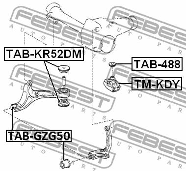 Silent block differential Febest TAB-GZG50