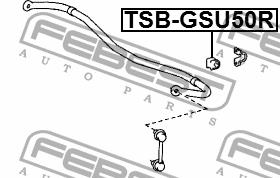 Rear stabilizer bush Febest TSB-GSU50R