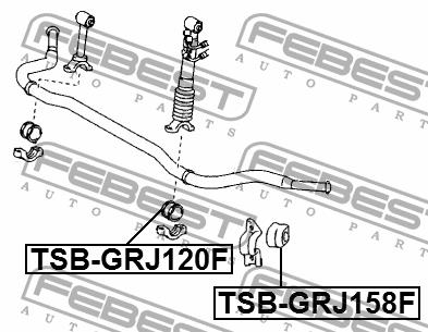 Front anti roll bar bush Febest TSB-UZJ120F