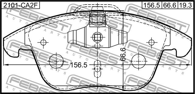Febest 2101-CA2F Brake Pad Set, disc brake 2101CA2F