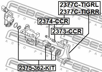 Brake caliper guide boot Febest 2373-CCR