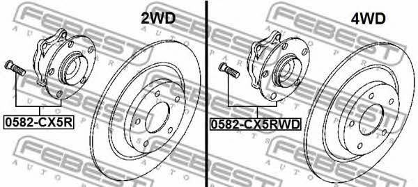 Rear wheel hub Febest 0582-CX5RWD