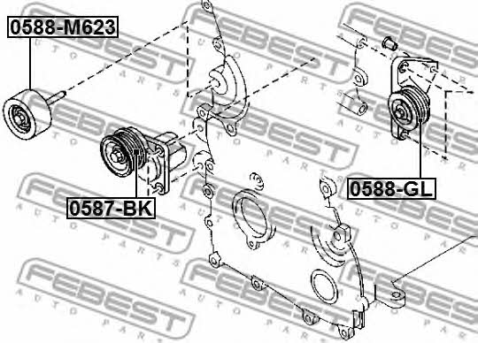 Febest Idler roller – price 74 PLN