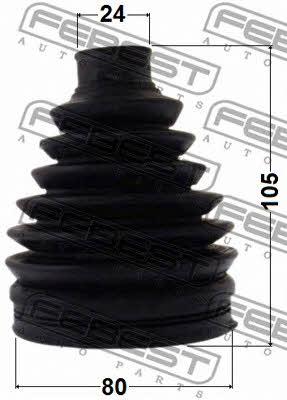 CV joint boot outer Febest 0517P-BL