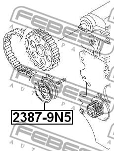 Febest Tensioner pulley, timing belt – price
