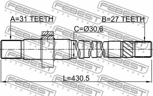 Febest Right axle shaft – price