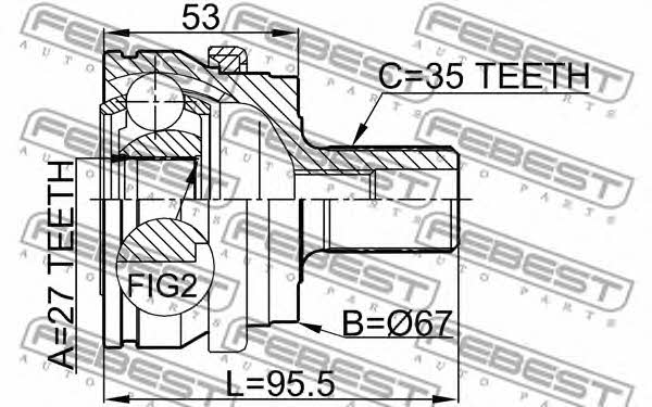 CV joint Febest 1610-203
