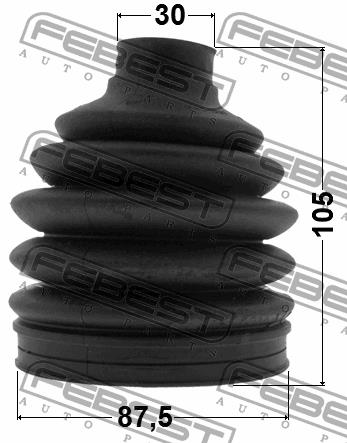 CV joint boot outer Febest 1617P-221