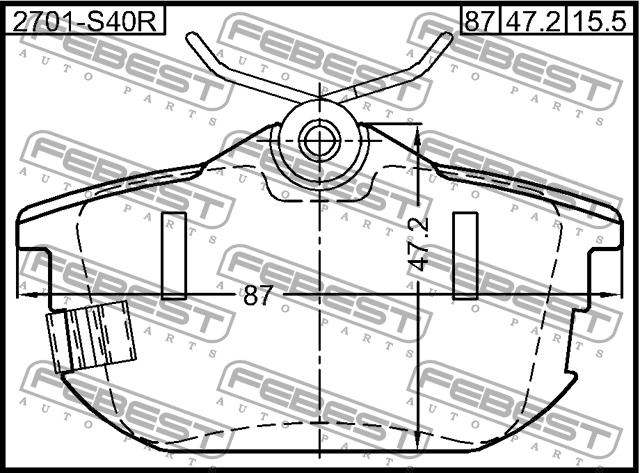 Febest 2701-S40R Brake Pad Set, disc brake 2701S40R
