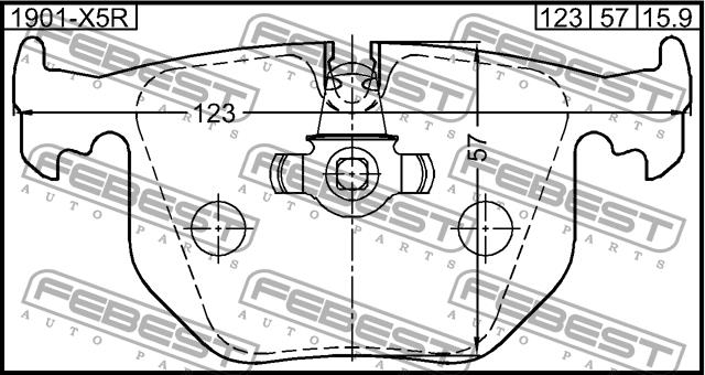 Febest 1901-X5R Brake Pad Set, disc brake 1901X5R