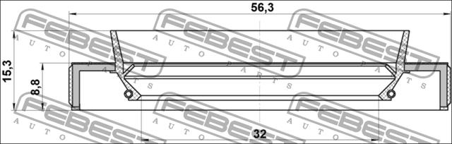 Febest 95HBY-34560915L Oil seal 95HBY34560915L