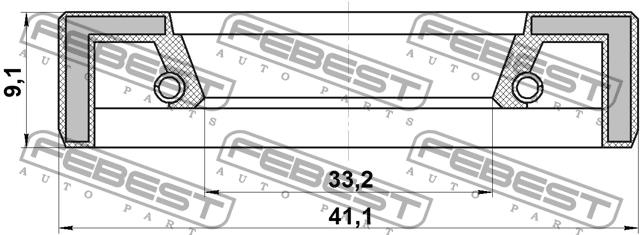 Febest Rear wheel hub oil seal – price 11 PLN