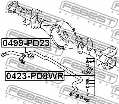 Rear stabilizer Febest 0499-PD23
