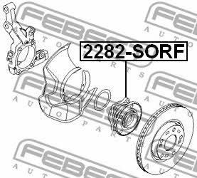 Wheel hub with front bearing Febest 2282-SORF