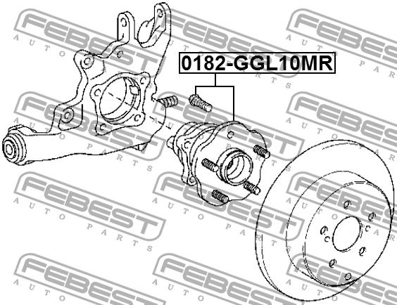 Rear wheel hub Febest 0182-GGL10MR