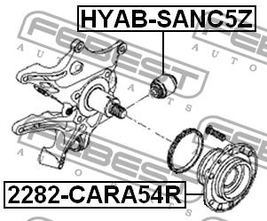 Wheel hub with rear bearing Febest 2282-CARA54R